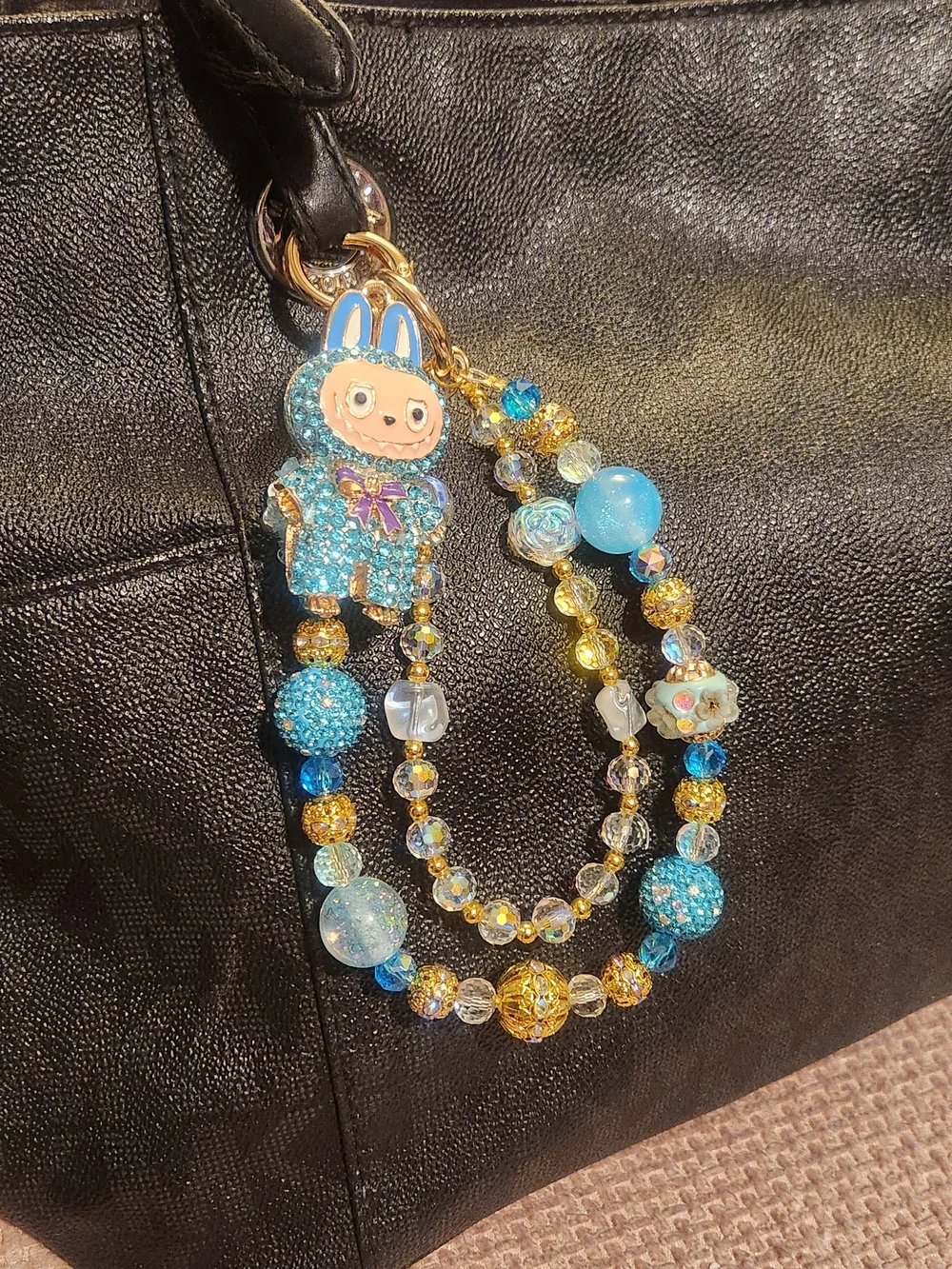 Blue Crystal LaBubu Inspired Charm Chain for Kids